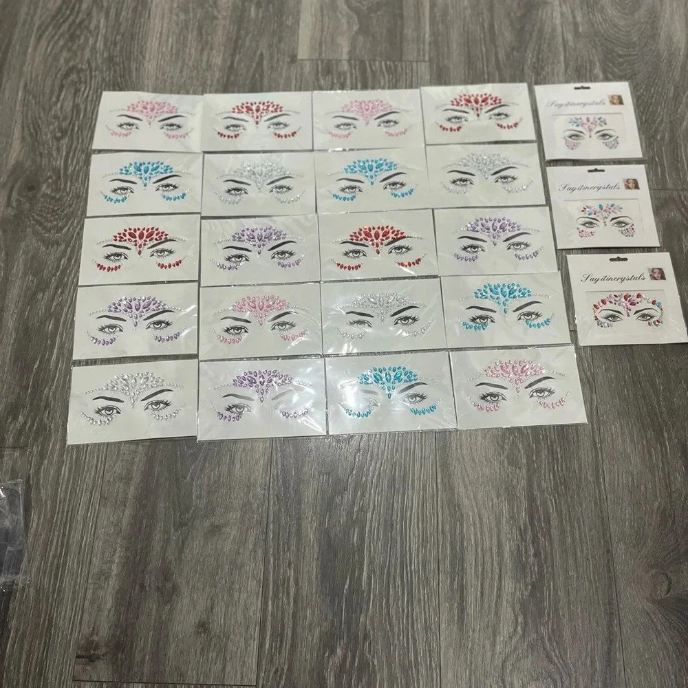 Set of 3 Face Gem Stickers Festival Makeup Mermaid Fairy Carnival New You Pick 3 - Picture 6 of 9
